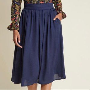 2/$20 3/$24 Mod Cloth Navy Pleated Chiffon Skirt